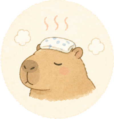 温泉に入っているカピバラ