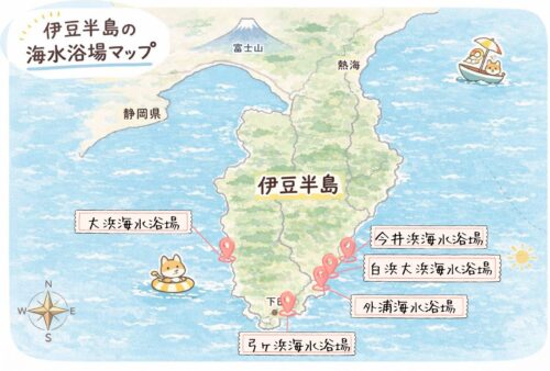 伊豆の海水浴場マップ