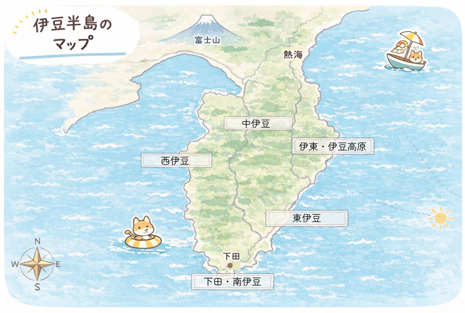 伊豆のエリアマップ